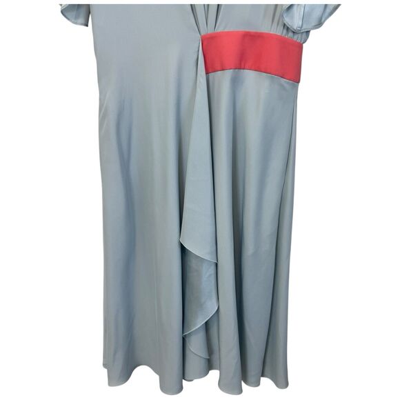 Emporio Armani Silk Midi Dress in Light Blue Size 44 - Picture 3 of 10